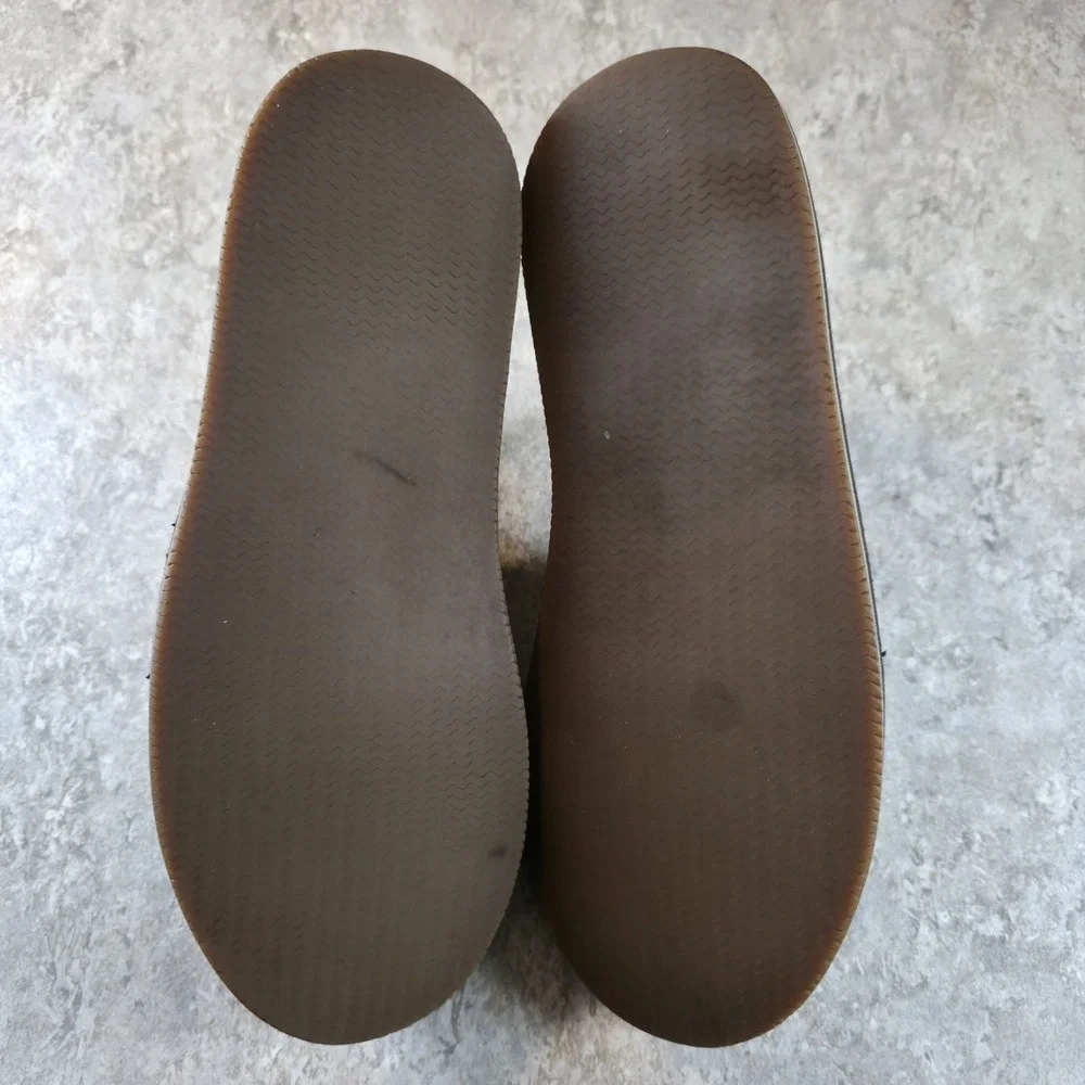 Sanuk Overboard Moc Toe Brown Leather Slip On Beach Shoes Men's 10